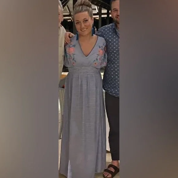 See and be seen Floral Embroidered Maxi Dress - Picture 3 of 5